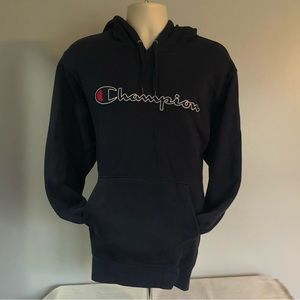 Champion navy hoodie, size XL